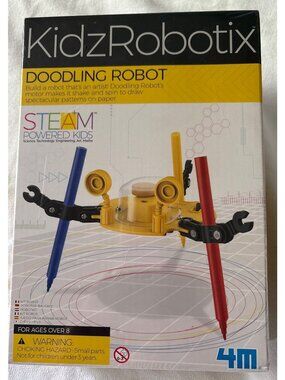 KidzRobotix Doodling Robot Kit Build Vibrating Robot That Draws Pattern On Paper